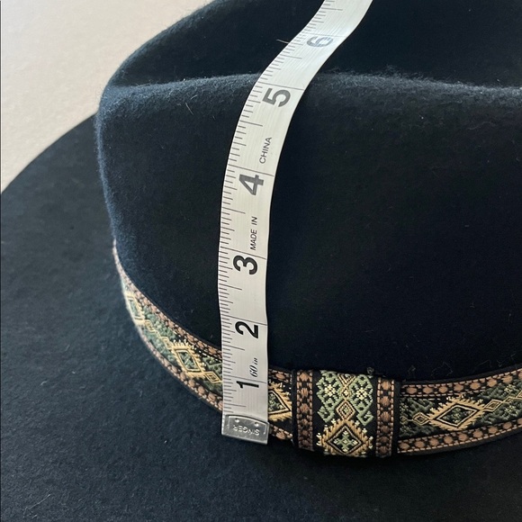 Peter Grimm Black Fedora Hat Unisex Style, 100% Wool Felt, Embellished Band -OS